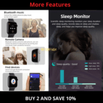 2021 Smart Watch for iPhone iOS Android Phone Bluetooth Waterproof Fitness Watch