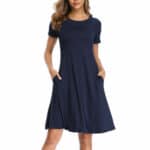 Women's Lady Summer Short Sleeve Casual Loose Sundress Tops Mini T-shirt Dress