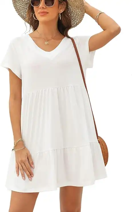 2024 Summer Dress for Women Casual Loose Short T Shirt Dress Cute Flowy Swing Babydoll Dress 2024 Summer Dress for Women Casual Loose Short T Shirt Dress Cute Flowy Swing Babydoll Dress