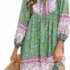 Bluetime Women Casual Summer Dress Boho V Neck Sleeve Short Babydoll Floral Print Flowy Beach Dresses Bluetime Women Casual Summer Dress Boho V Neck Sleeve Short Babydoll Floral Print Flowy Beach Dresses