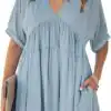 HUUSA Women Long Sleeve Casual Summer Ruffle Backless Floral Flowy Swing Mini Dress HUUSA Women Long Sleeve Casual Summer Ruffle Backless Floral Flowy Swing Mini Dress