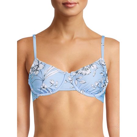 Social Angel Women's Floral Underwire Bikini Swimsuit Top