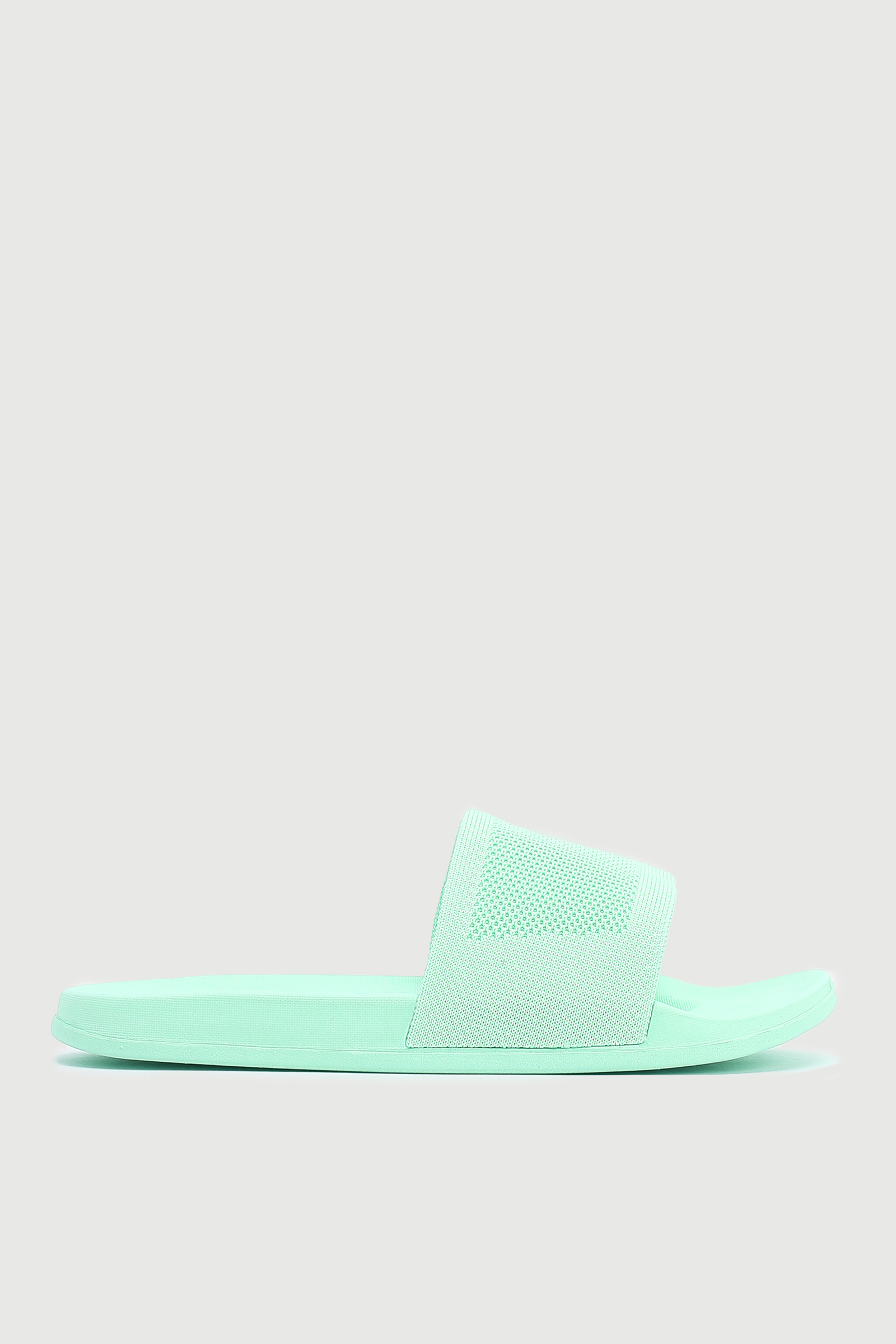 Ardene Mesh Strap Slides in Green | Women's Size 8 | Rubber