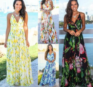 Women Ladies Boho Floral Maxi Dress Cocktail Party Evening Summer Beach Sundress