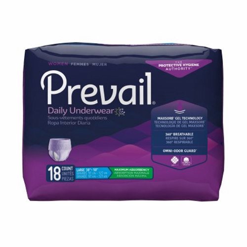 Female Adult Absorbent Underwear Prevail For Women Daily Underwear Pull On with Tear Away Seams Lar Lavender 18 Bags by First Q