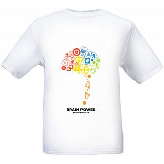 Brain Power - White - T-Shirt