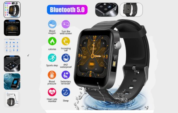 Waterproof Bluetooth Smart Watch Sport Heart Rate Blood Pressure For IOS Android