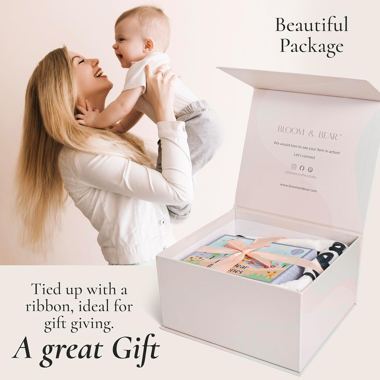 Bloom & Bear Monthly Baby Milestone Blanket and Milestone Card Set