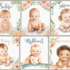 Bloom & Bear Monthly Baby Milestone Blanket Set and Milestone Card Set