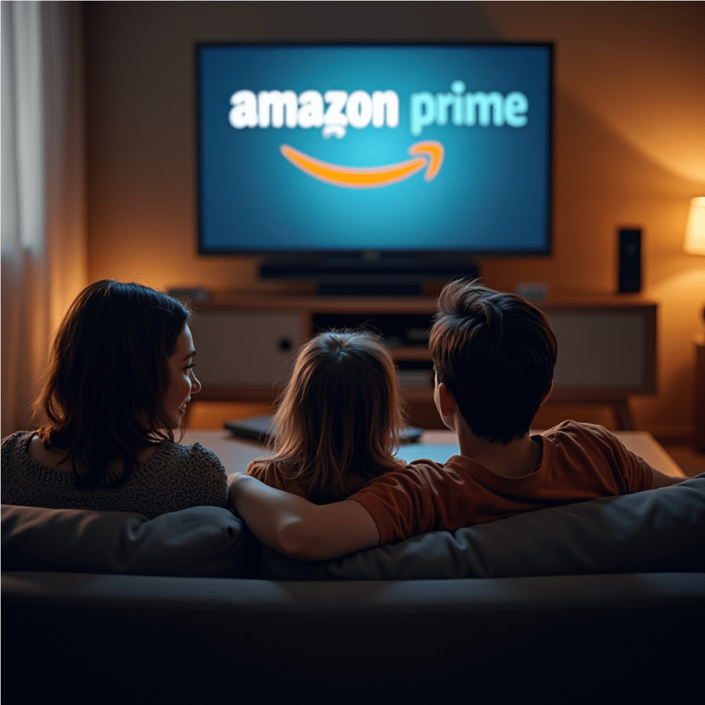 a group of people sitting on a couch watching television