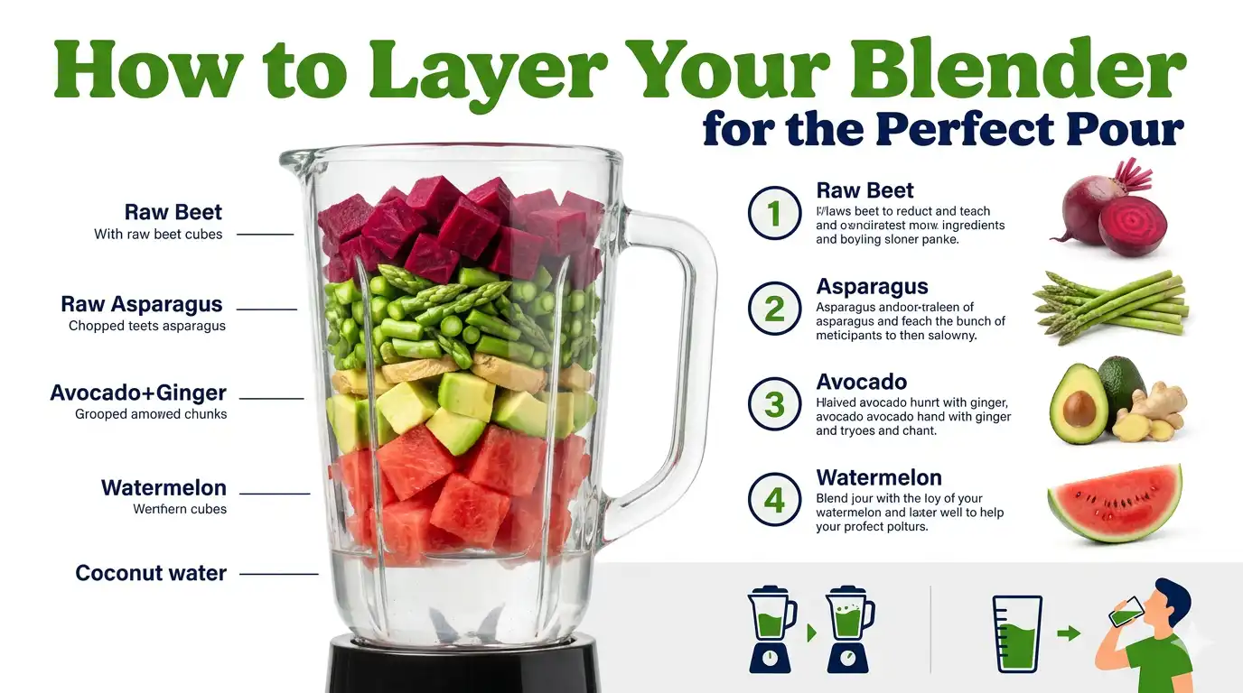 Colorful fruits and vegetables in blender
