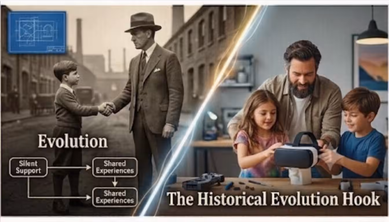 Contrast of historical and modern fatherhood