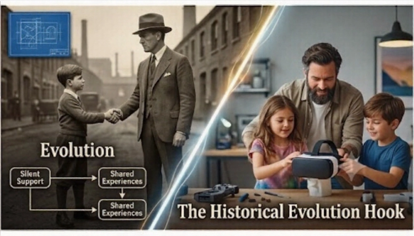 Contrast of historical and modern fatherhood