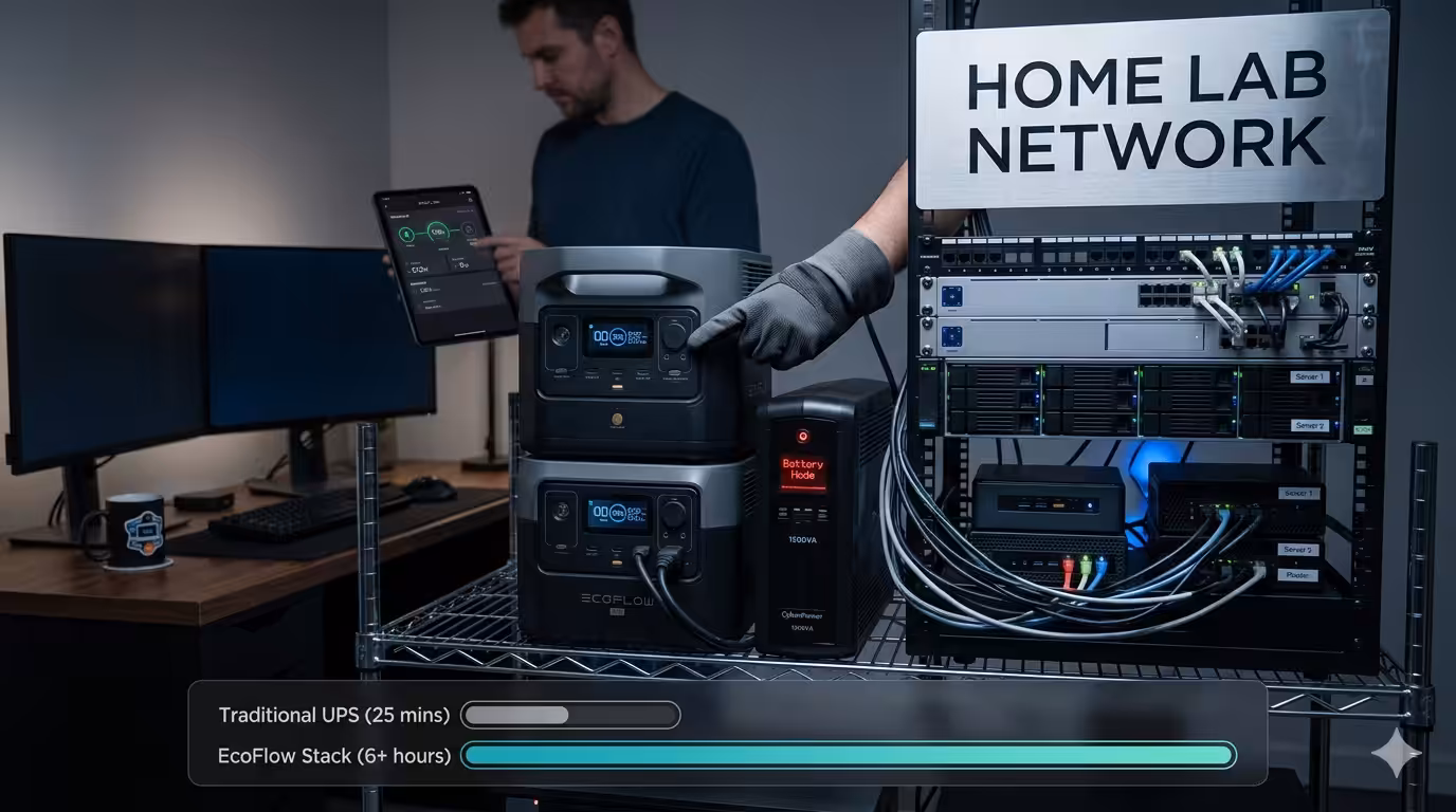 EcoFlow Delta 3 UPS Saved My 15 Computer Home Lab Network